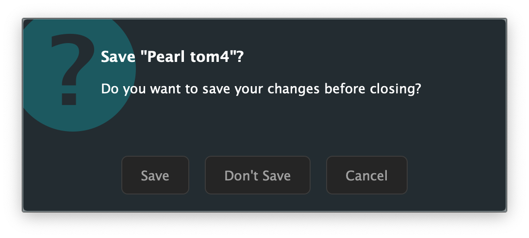 Unsaved changes dialog